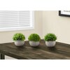 Monarch Specialties Artificial Plant, 5" Tall, Grass, Indoor, Faux, Fake, Table, Greenery, Potted, Set Of 3, Decorative I 9589